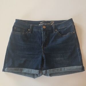 Seven7 Women's Dark Blue Jean Shorts